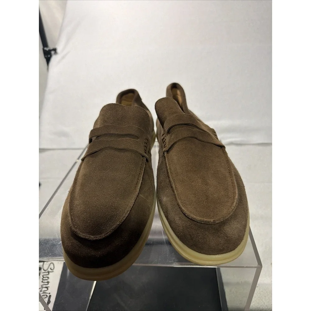 Cushionaire Men's Selby Genuine Leather Slip-On Casual Penny Size 13 Brown Suede